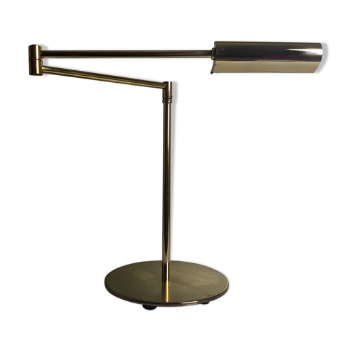 Lampe liseuse de bureau articulée doré vintage halogène avec variateur |  Selency