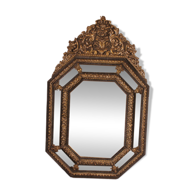 Grand Miroir à parcloses du 19° siècle -Pays Bas