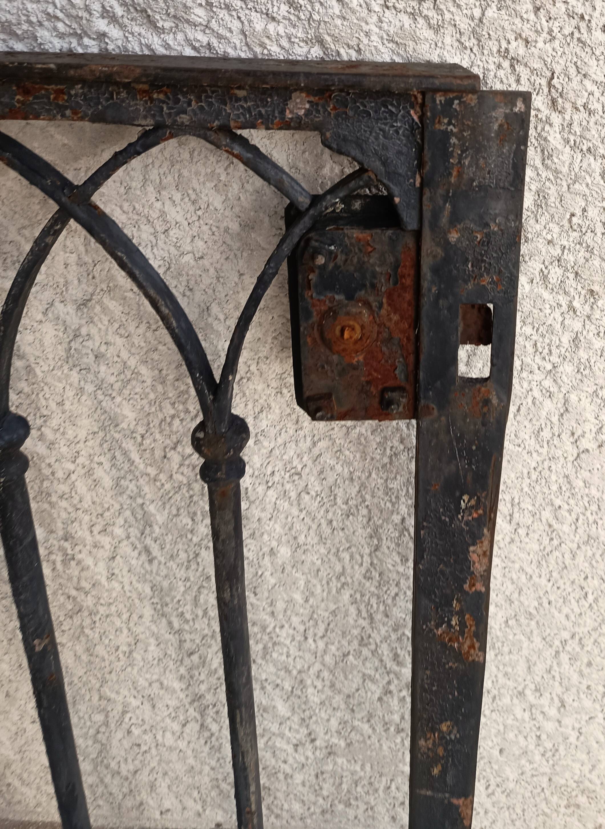 Gothic style wrought iron gate