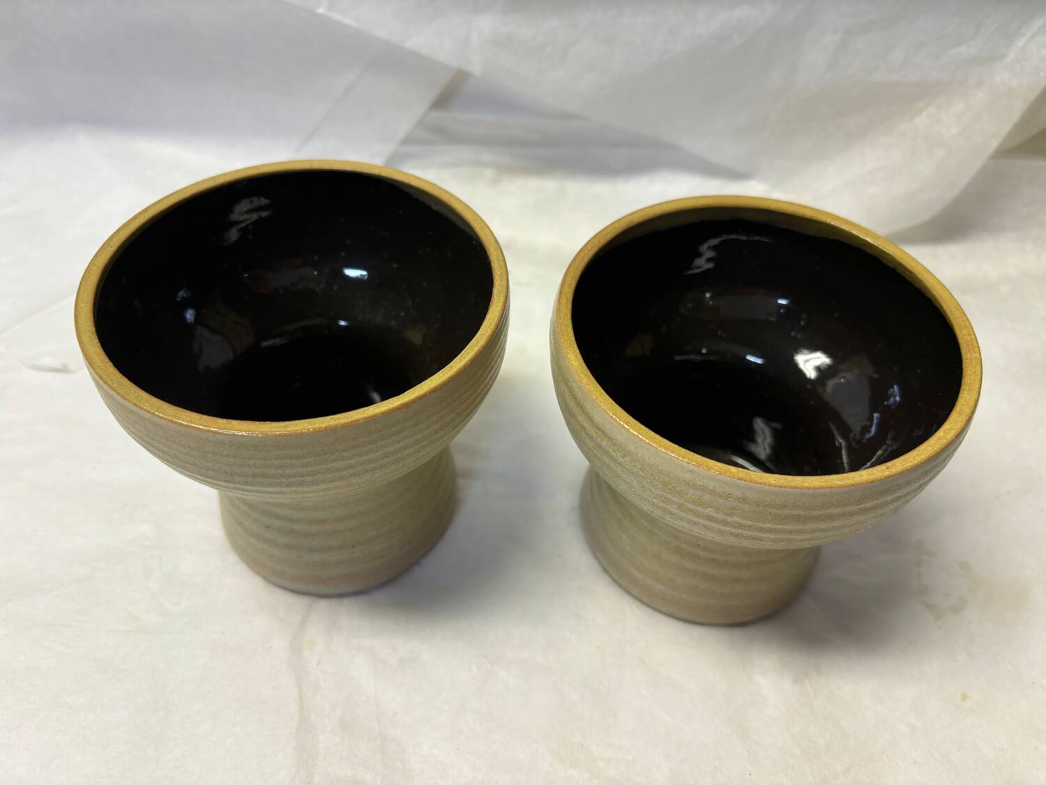 Set of 2 German ceramic candle holders