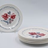 6 dessert plates Digoin Sarreguemines décor Cannes diameter 20.3 cm