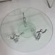 Table basse verre et métal design années 80 personnages métal vintage
