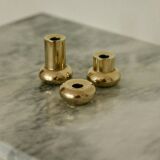 Trio of mid-century Swedish brass candle holders