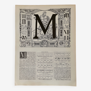 Lithograph letter M - 1930