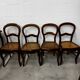 Lot de 4 chaises en cannage et bois Louis Philippe