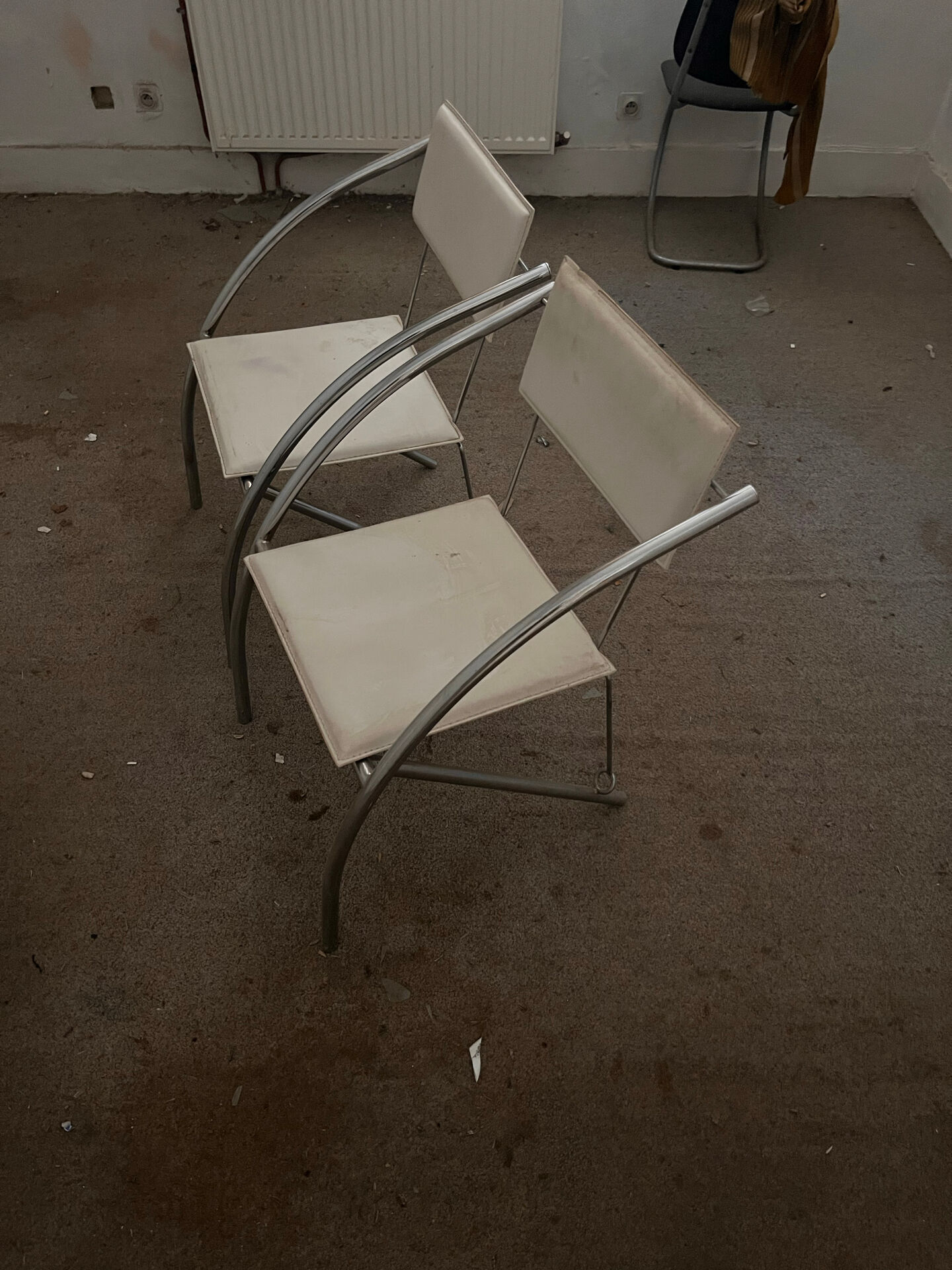 Postmodern chrome chairs