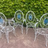 4 wrought iron Provencal armchairs from the 60s