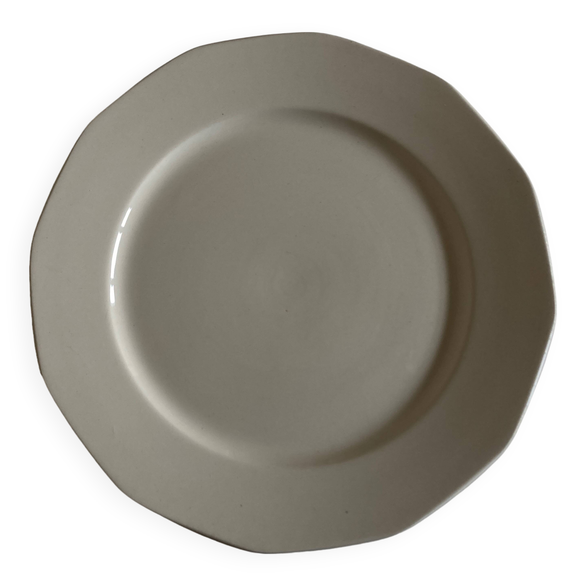 Set de 6 assiettes ivoire modernistes terre de fer