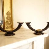 Pair of Gien Art Deco Candlesticks