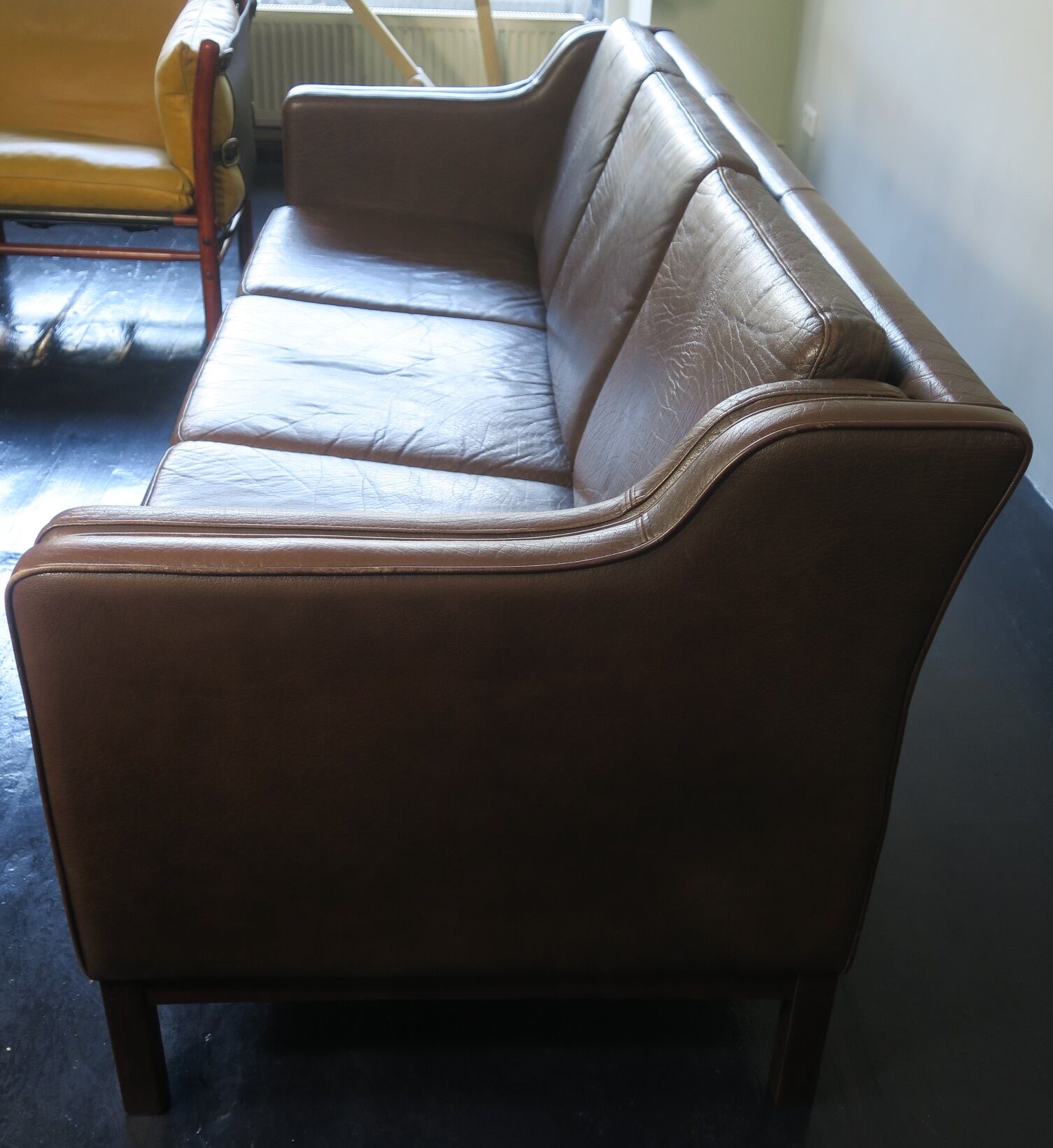 Leather sofa in brown leather from Denmark