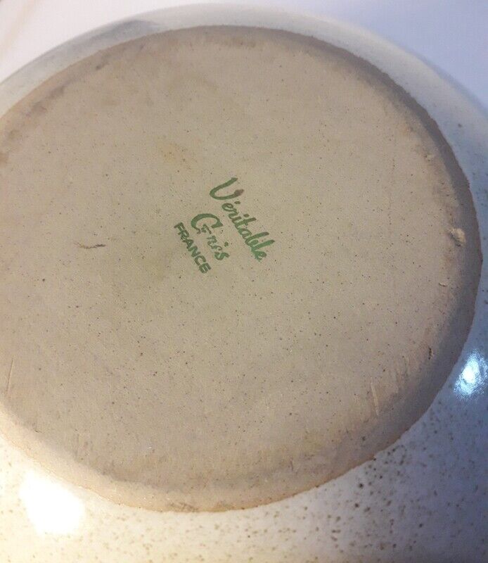Sandstone salad bowl 23,5cm diameter vintage flat hollow