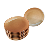 Set de 10 assiettes à dessert grès Village CNP France