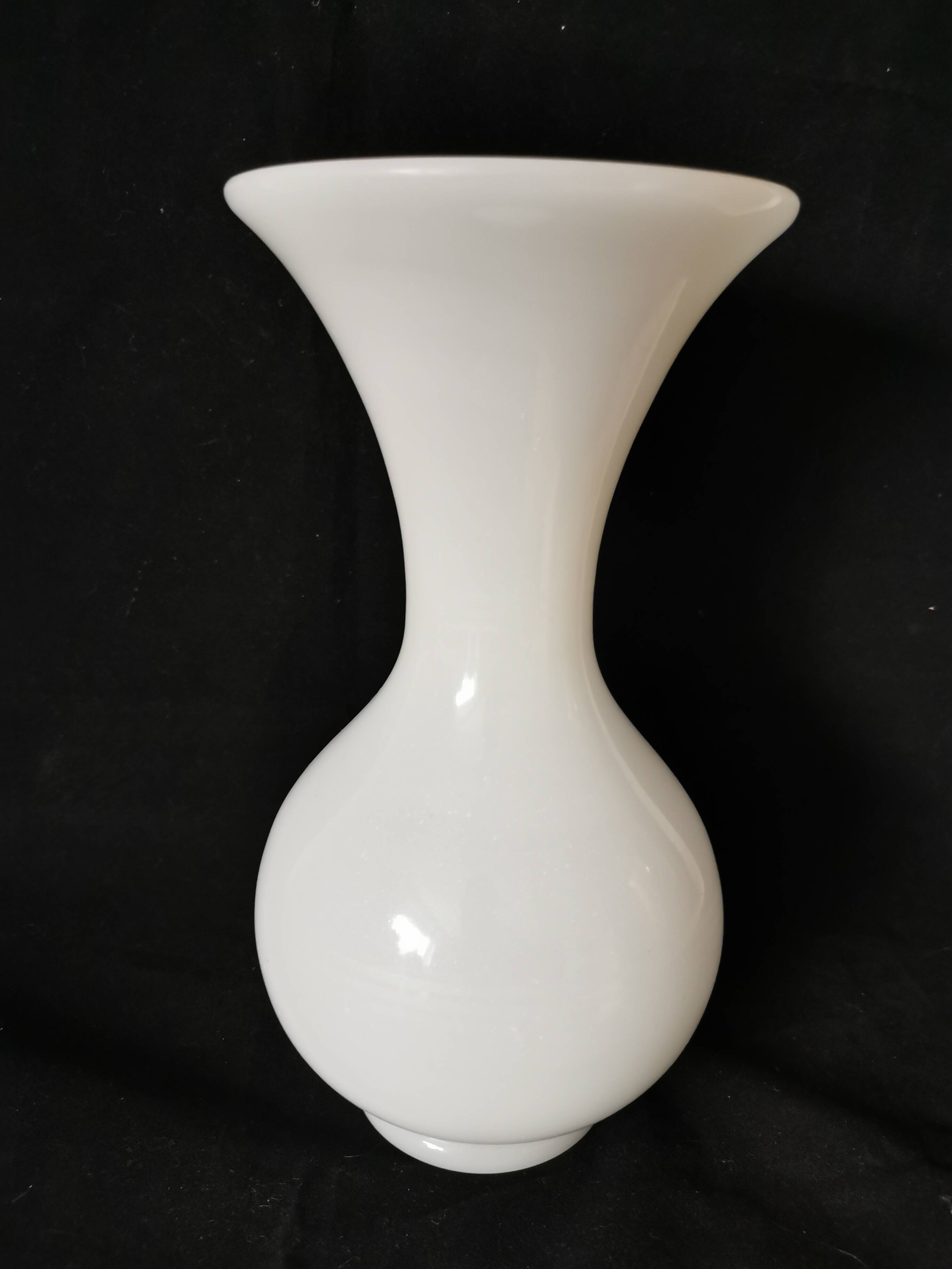 white opaline vase