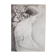 Dessin au fusain représentant une jeune femme. Peinture au carbone.