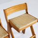 Tabourets de bar vintage italiens en bois et corde, lot de 2
