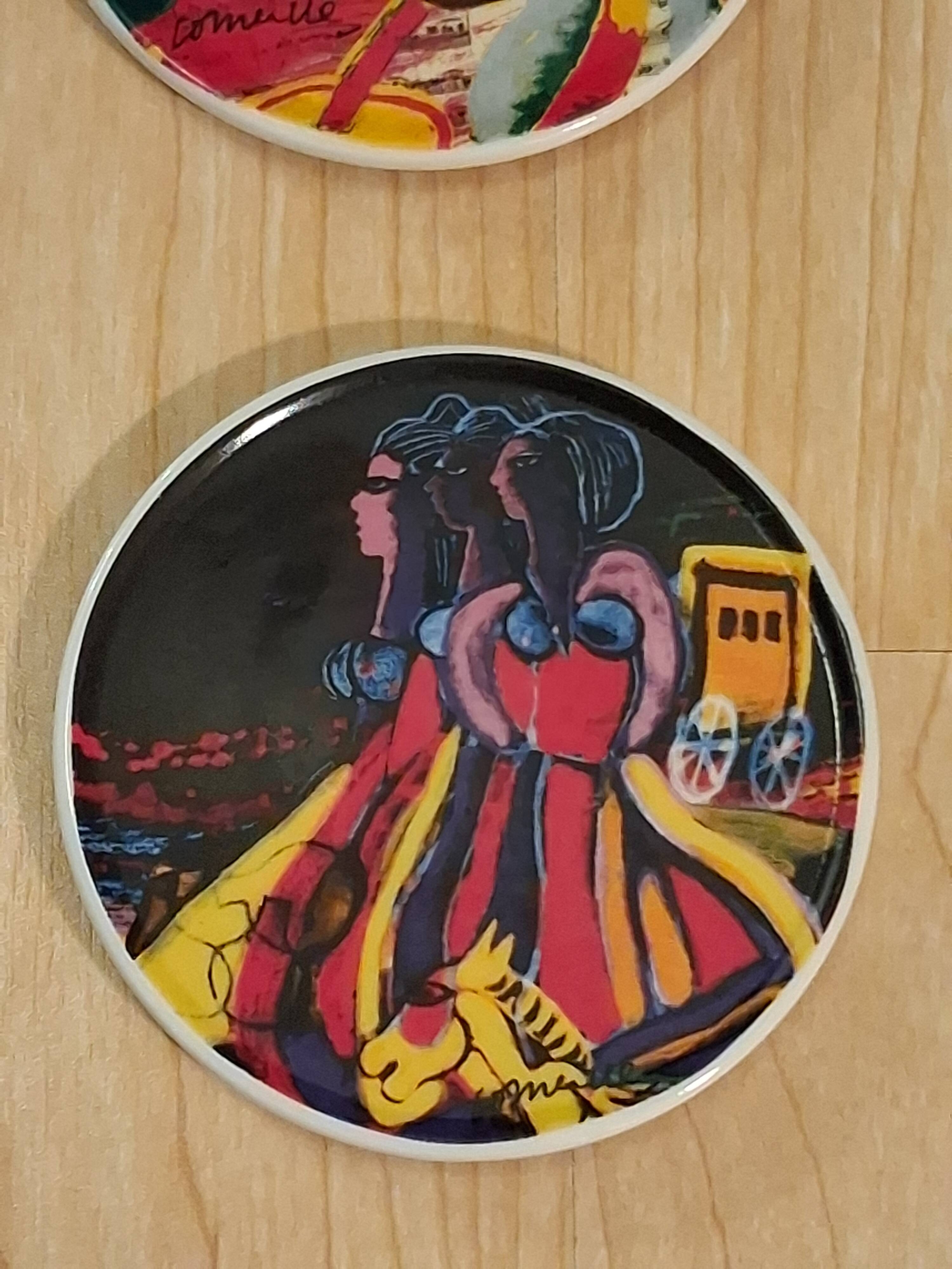 Coasters by the artist Guillaume Cornelis, known as Corneille, from 2001.
