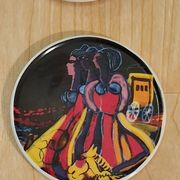 Coasters by the artist Guillaume Cornelis, known as Corneille, from 2001.
