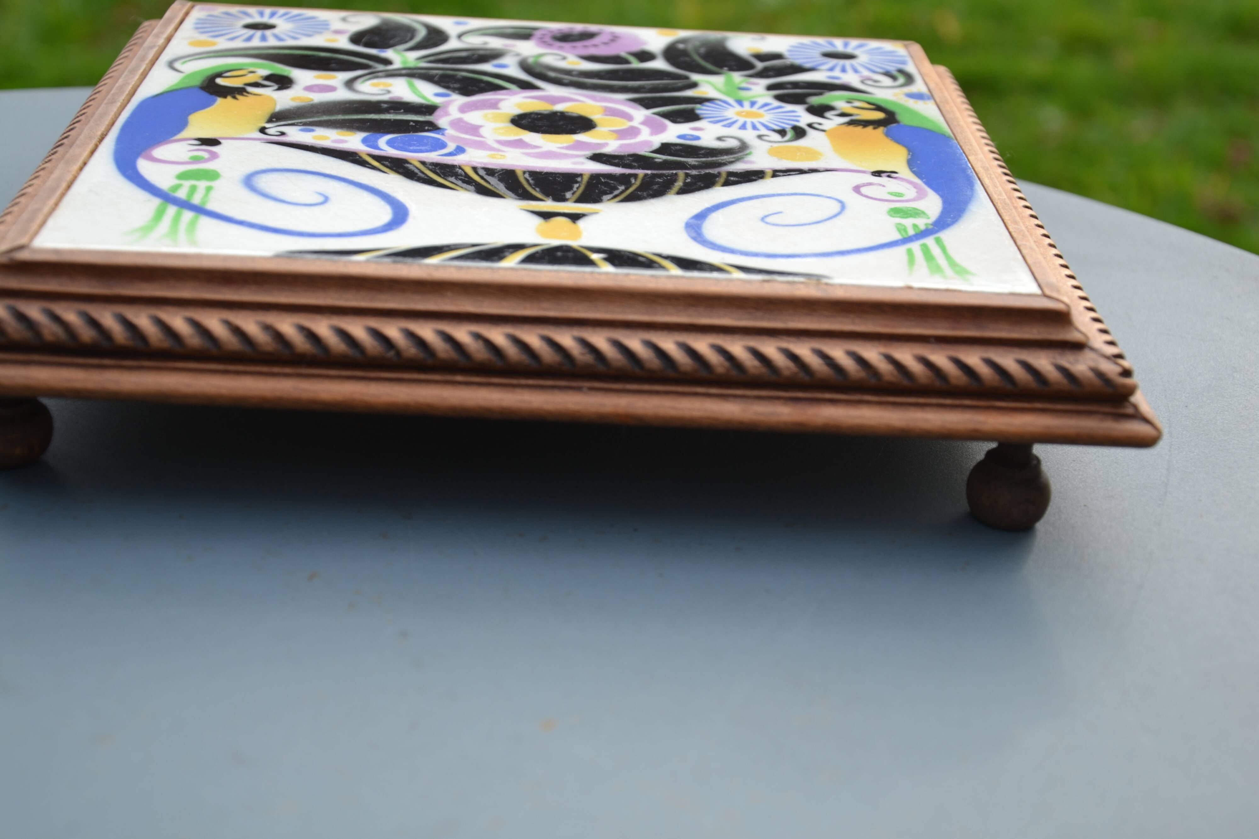 Art Deco earthenware trivet