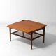 Vintage webbing coffee table in teak, 1960s