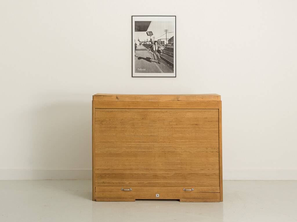 Vintage curtain furniture in light oak