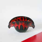 Vide-poche en céramique noir et rouge style Vallauris 1970