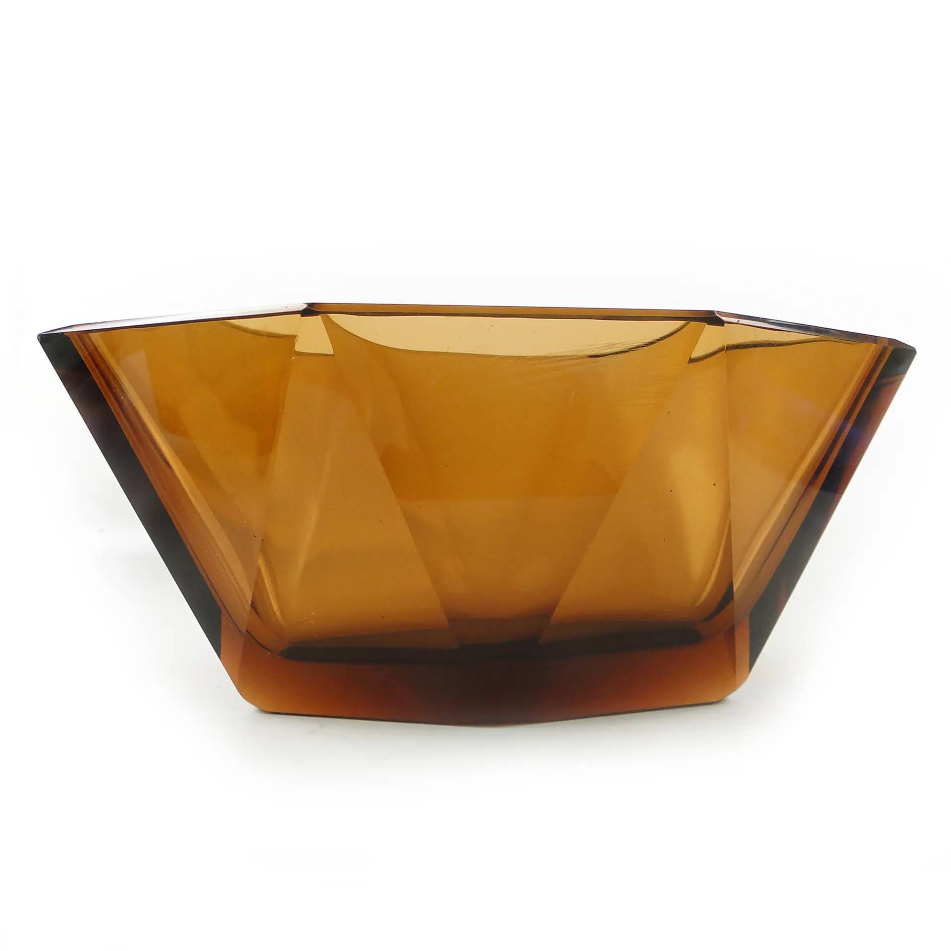 Art Deco jardiniere, crystal, Moser, Czechoslovakia, 1930s