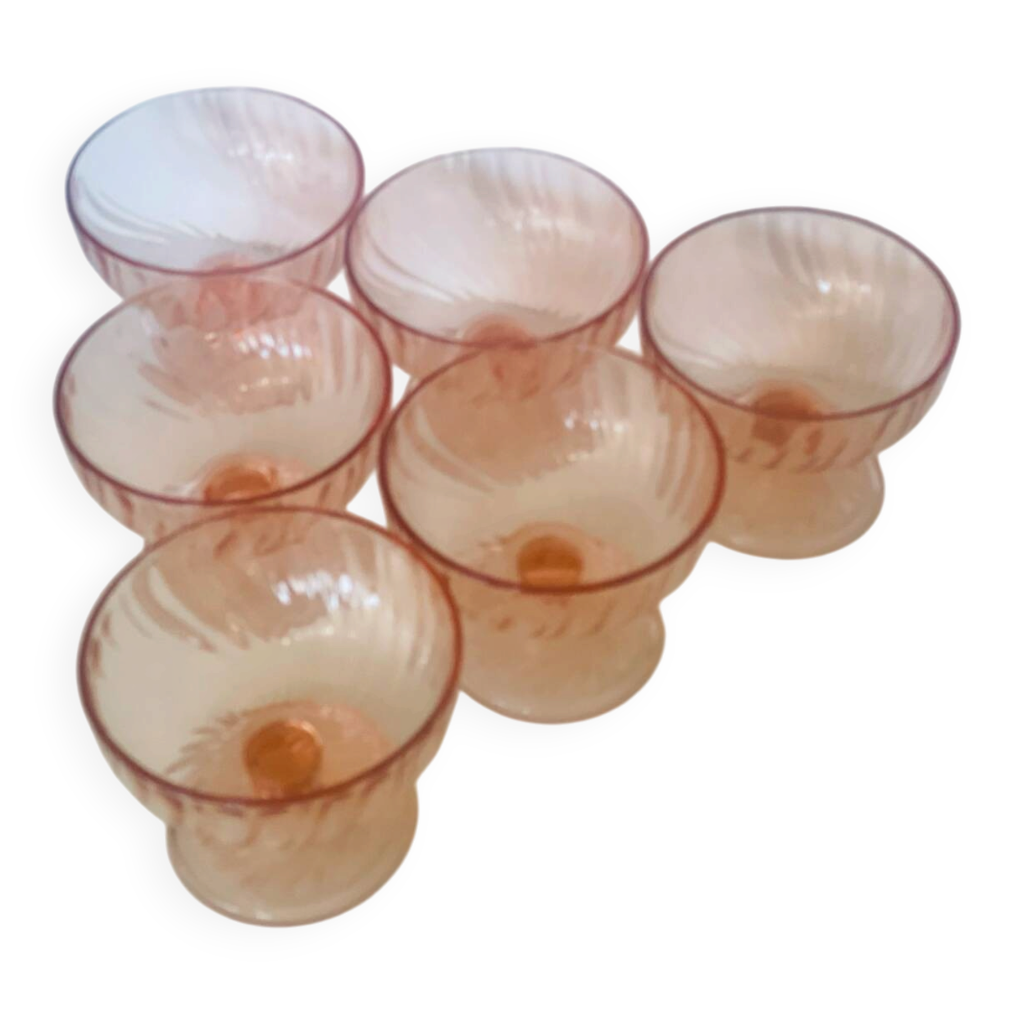 6 large dessert ice cream bowls Rosaline Luminarc France