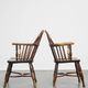 Set of 2 beautiful antique 18th-century English lowback Windsor dining chairs