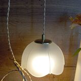 Lampe baladeuse verre dépoli blanc, vintage