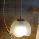 Lampe baladeuse verre dépoli blanc, vintage