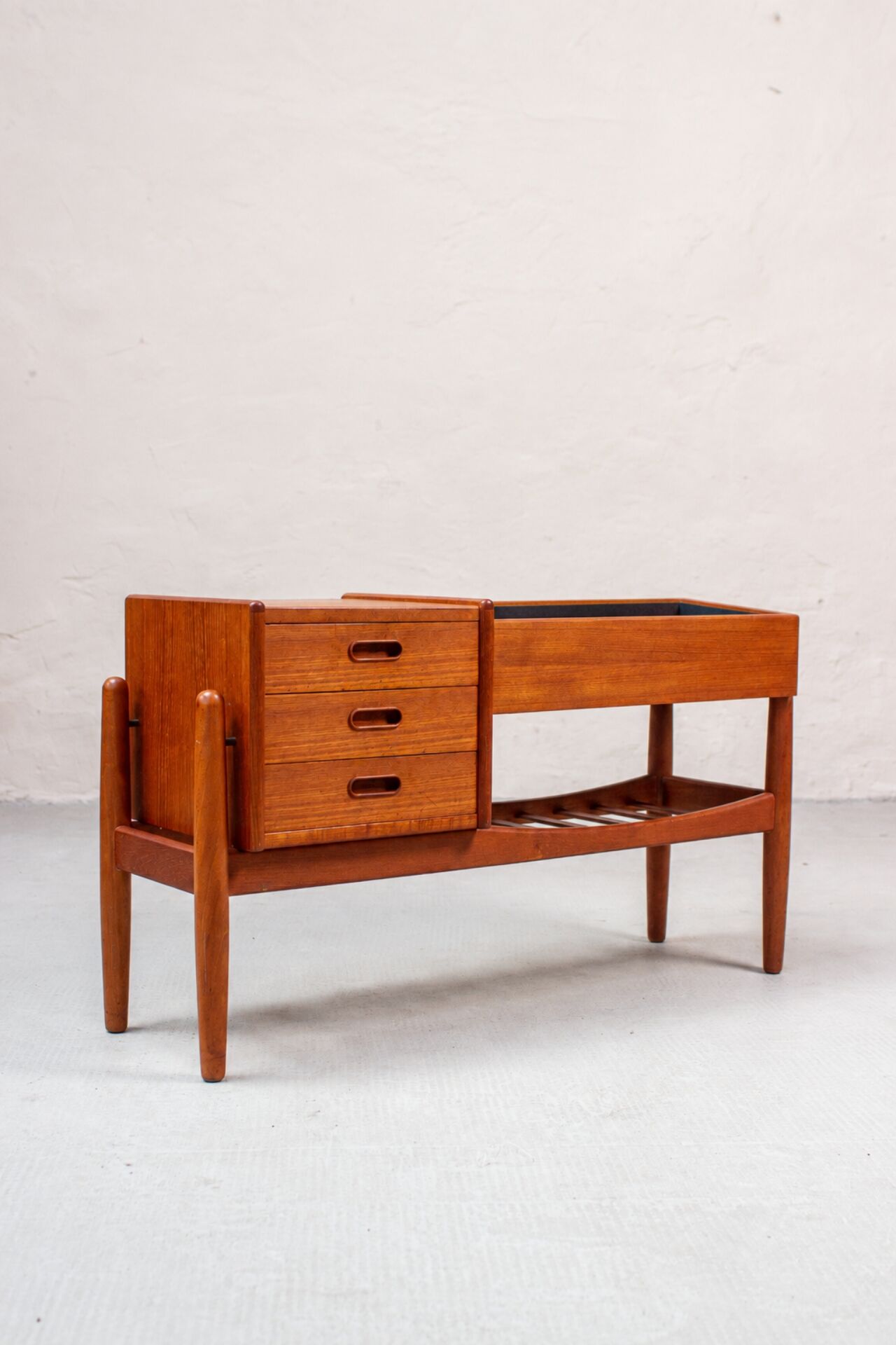 Arne Wahl Iversen plant bench chest of drawers vintage teak Danish 60s