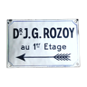 Old enamelled plaque "Doctor J.G. ROZOY". Around 1910/1920s. Trade plate.