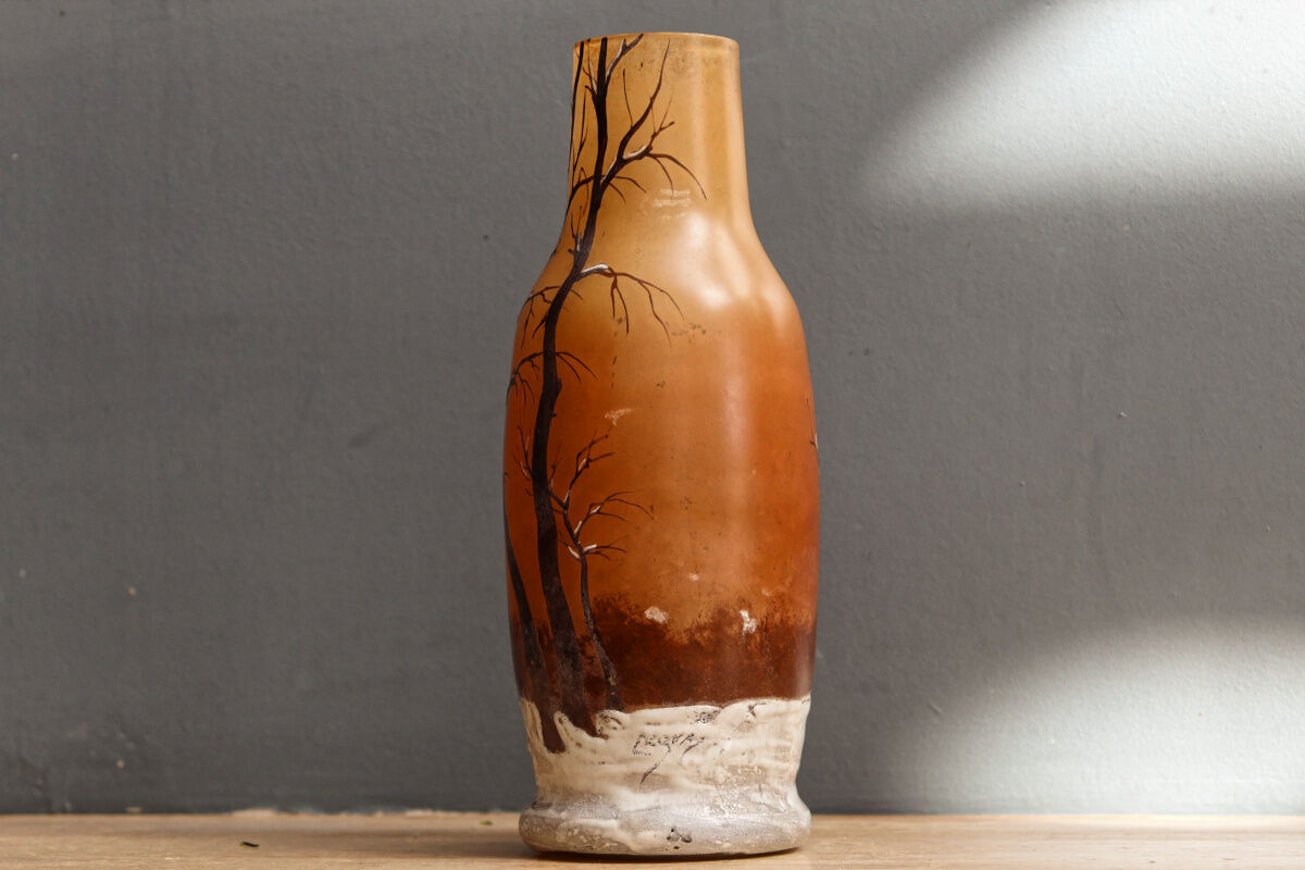 Vase glass paste by Legras