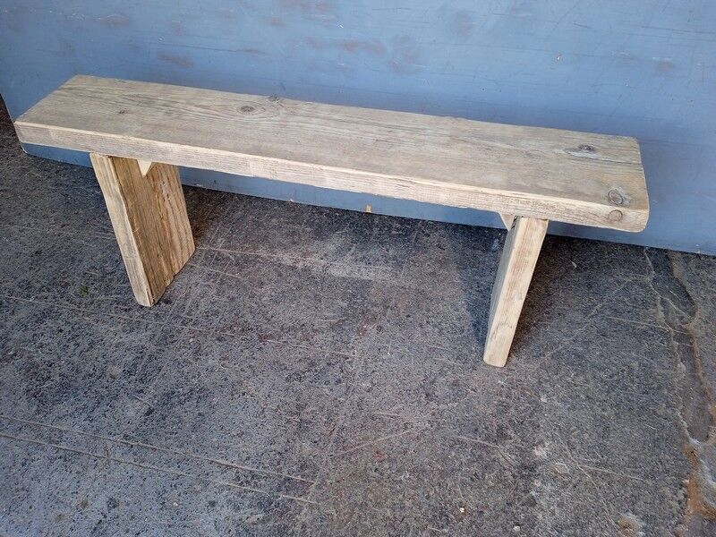 Natural old solid wood bench 120 cm
