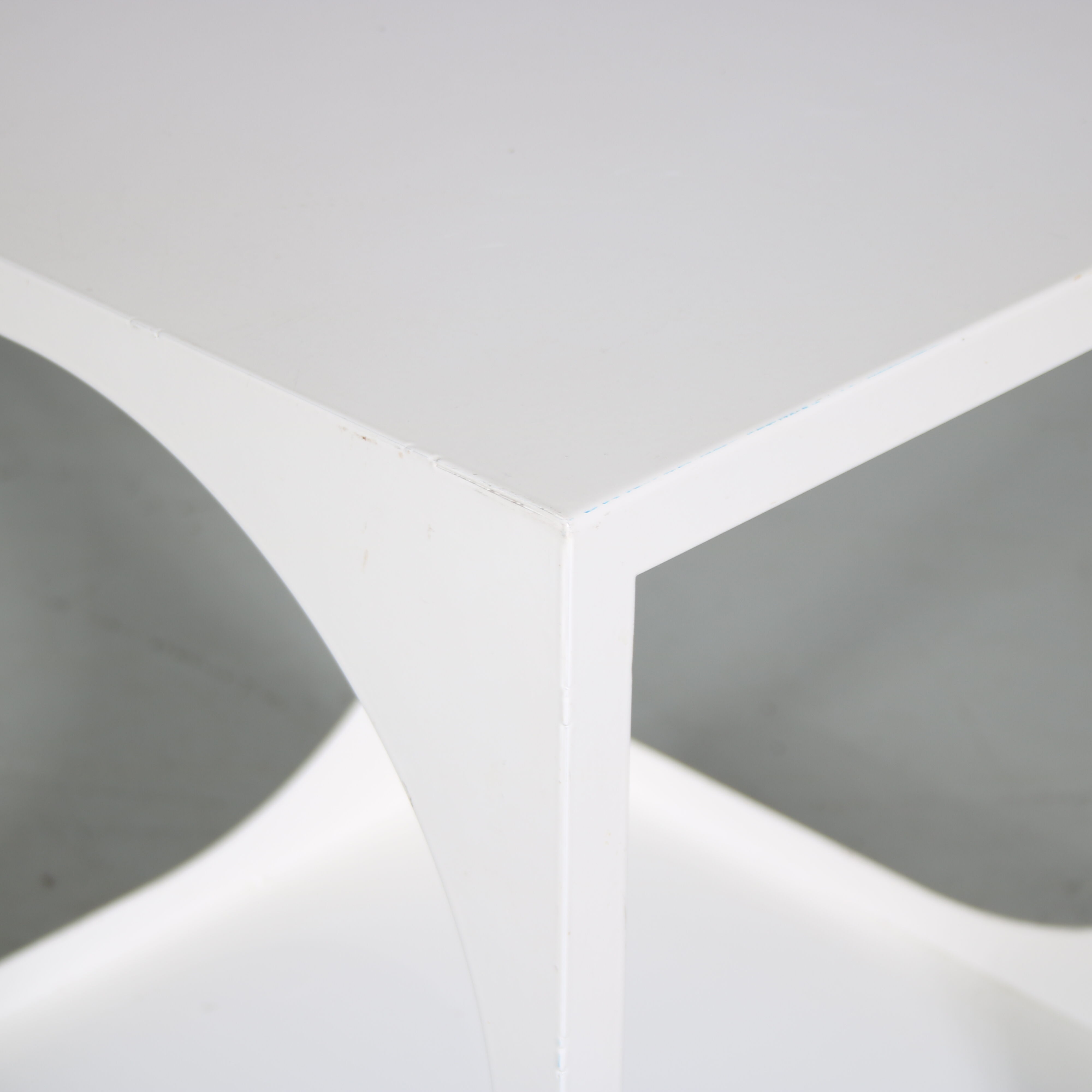 1960s white metal trolley from the Netherlands