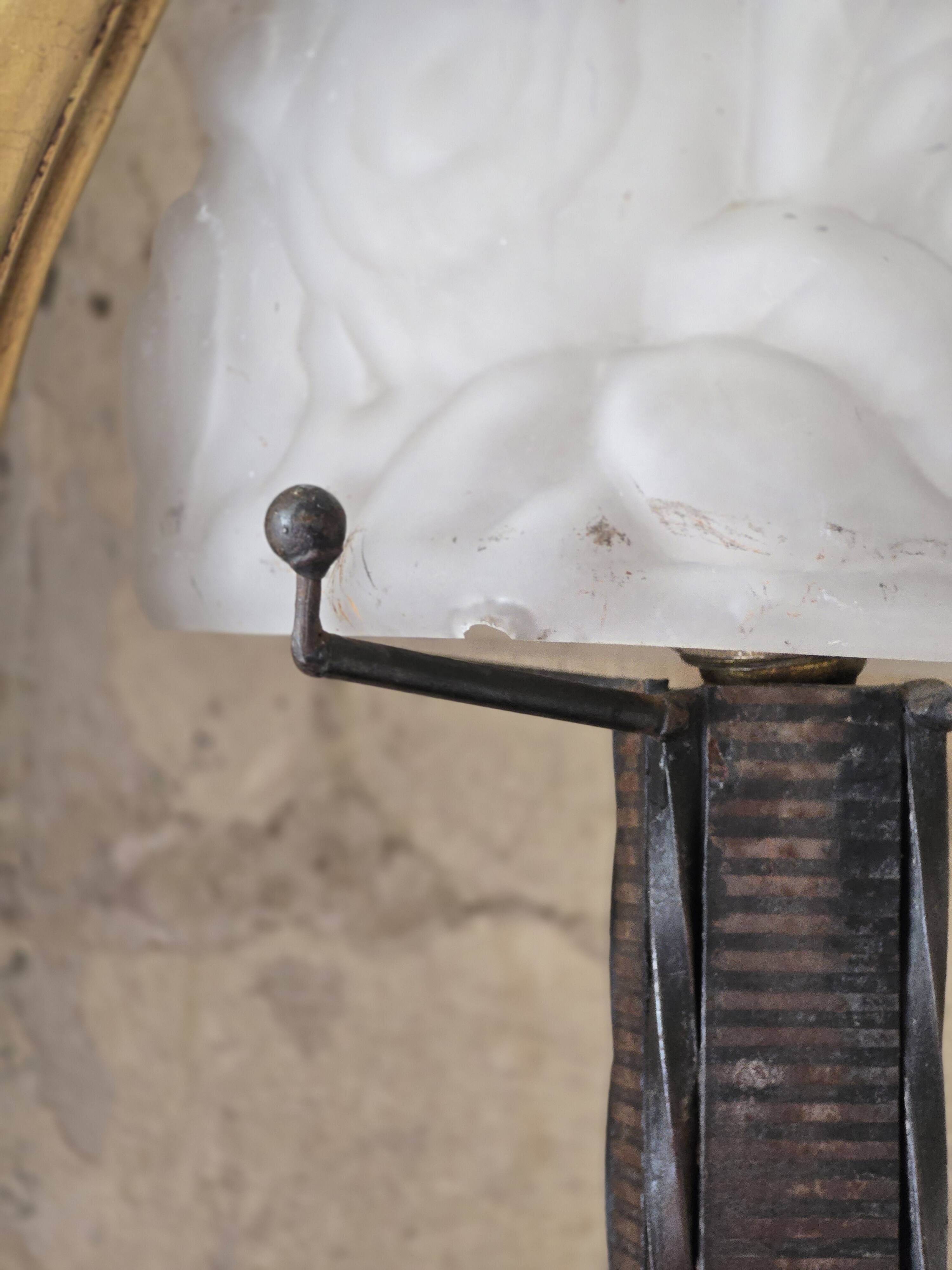 Lampe Art Déco fer forgé 1930