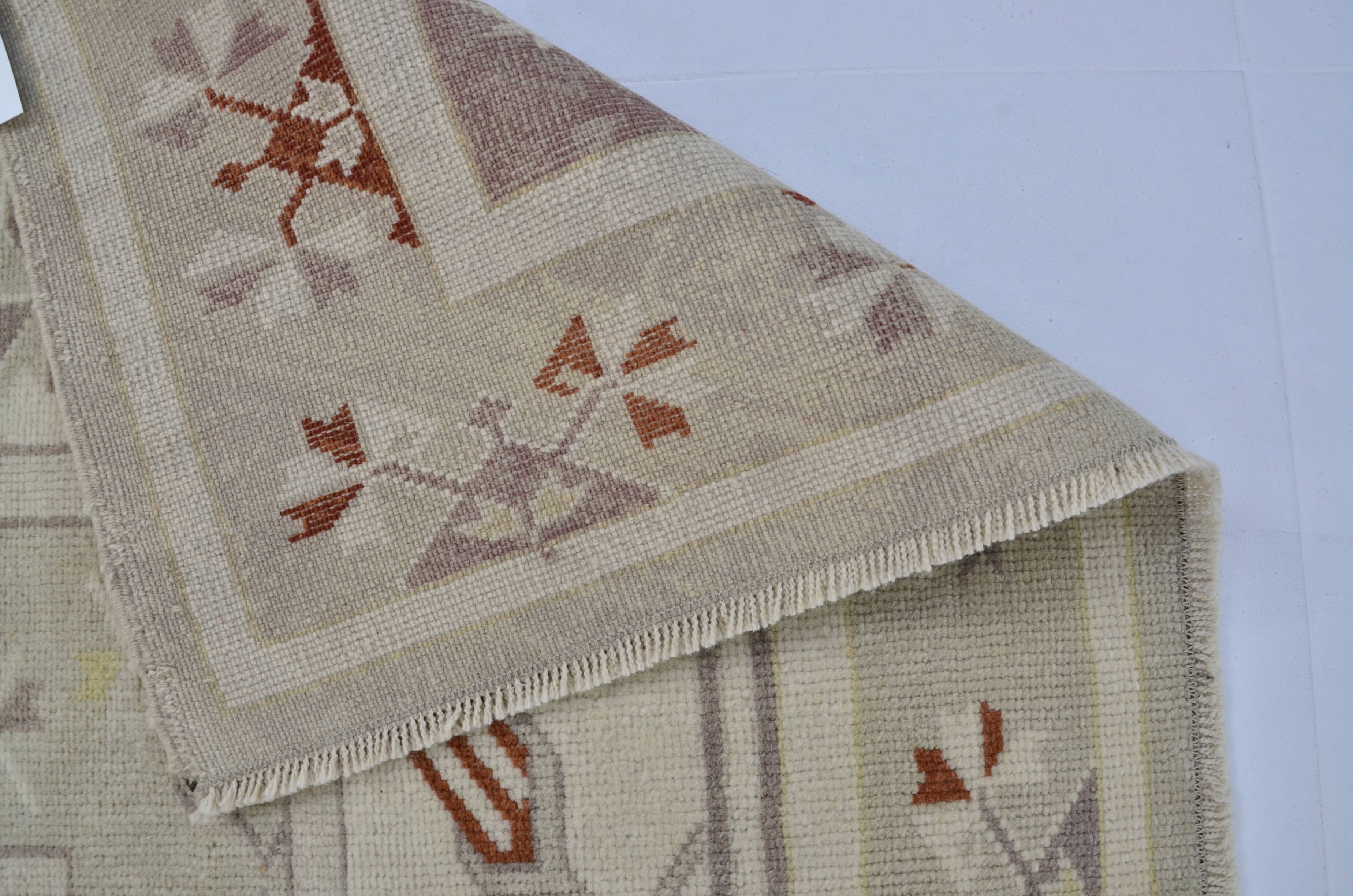 Beige Handknotted Anatolian Wool Carpet sku 2136