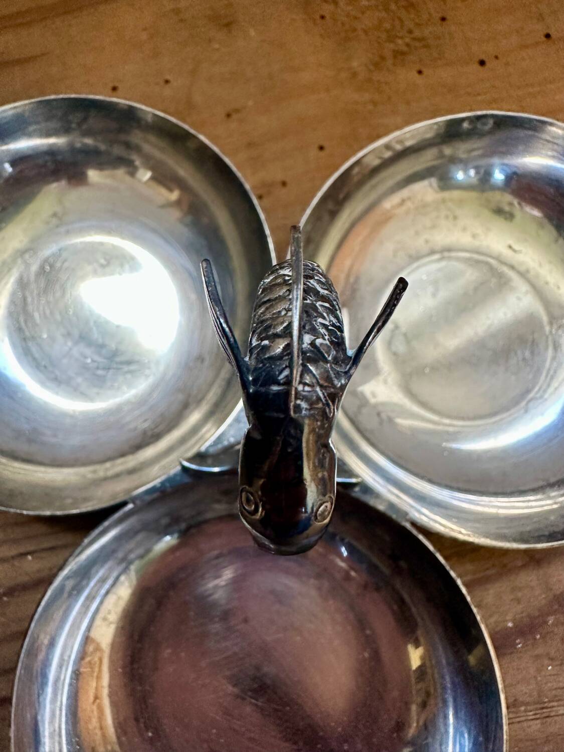 Old metal servant, silver Old metal servant, silver