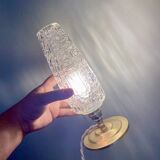 Vintage globe table lamp in molded glass