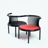 Lübke bentwood vis-a-vis chair in Japanese style by Herbert Ohl  1980s