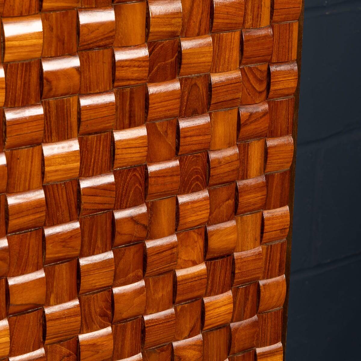 Vintage 20thc italian dry bar cabinet with 'woven' front decor on stand