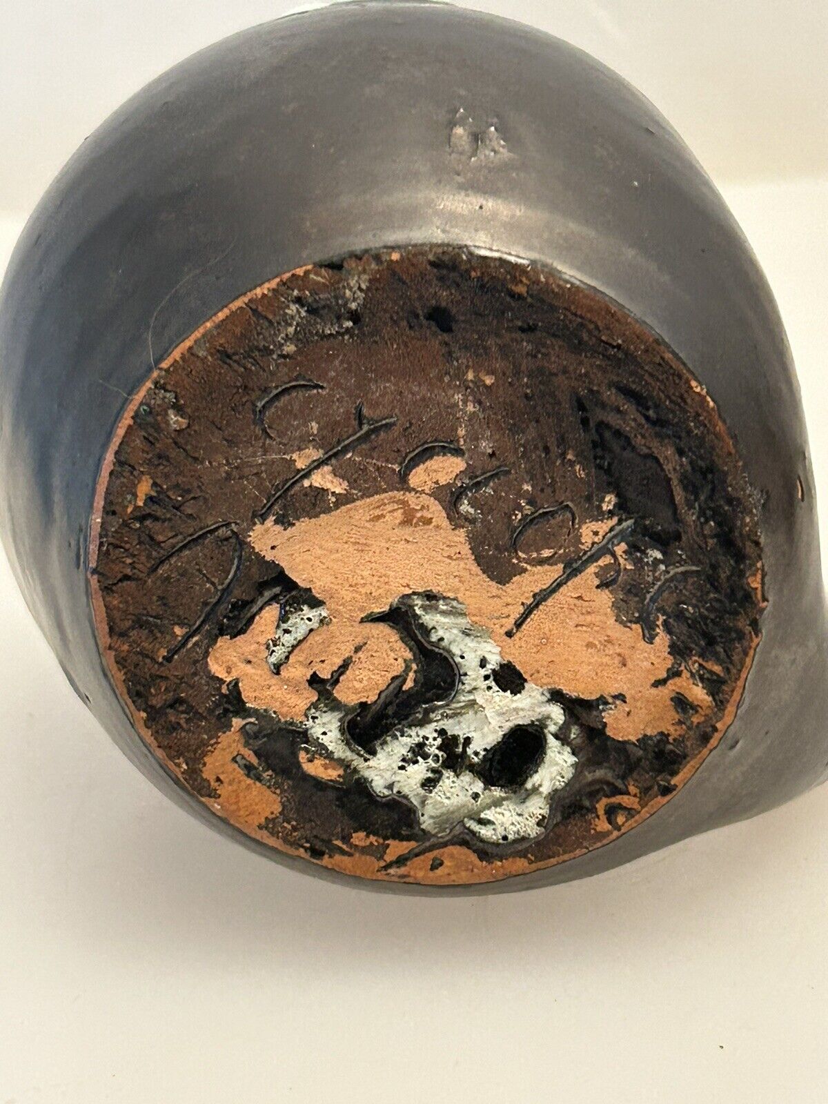 Old vase soliflore céramique " cyclops Annecy " Savoie, vintage 70'