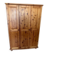 3-door wardrobe in solid pine (130x60x200 cm)
