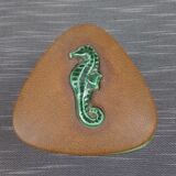 Ceramic box and leather seahorses