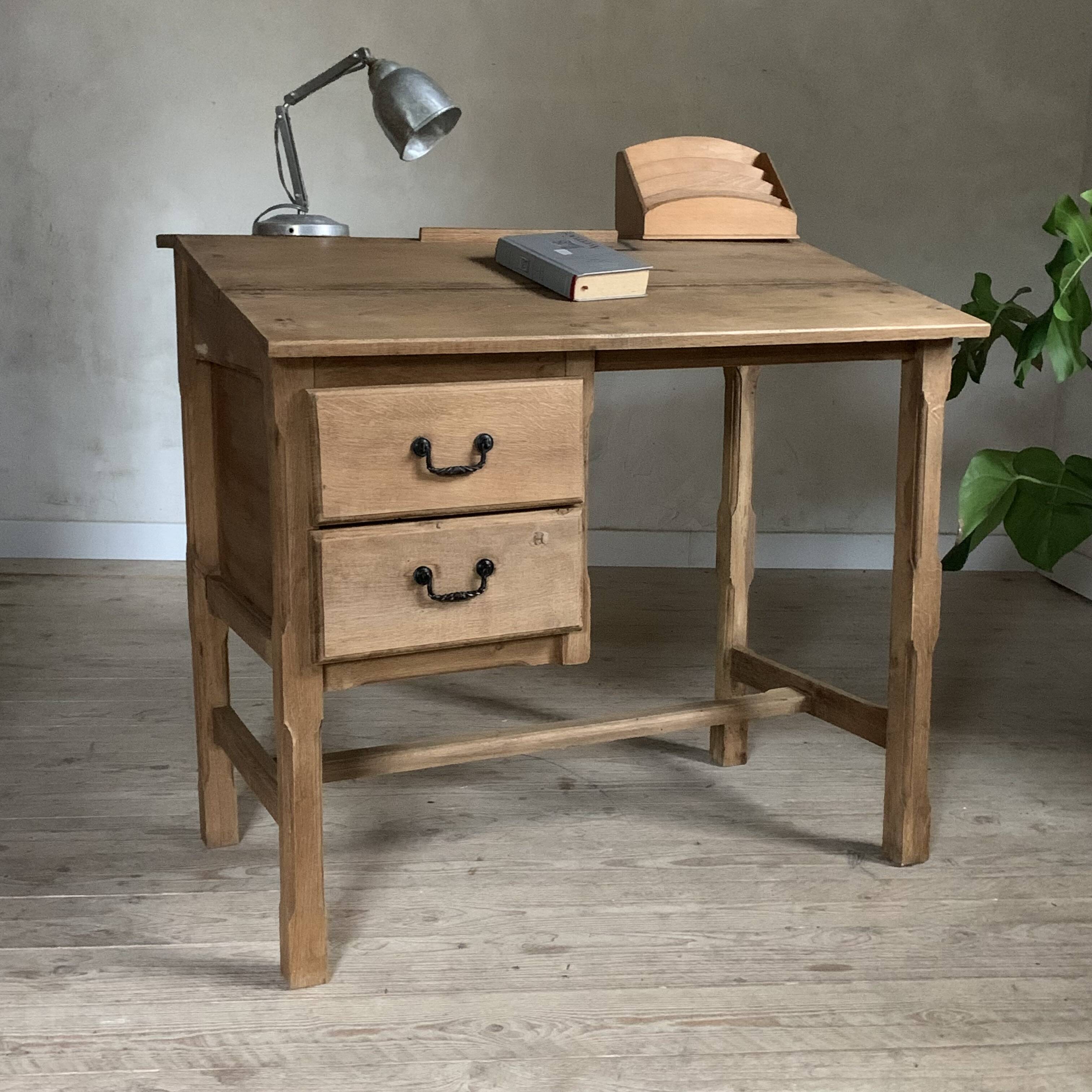 Vintage solid oak craft desk