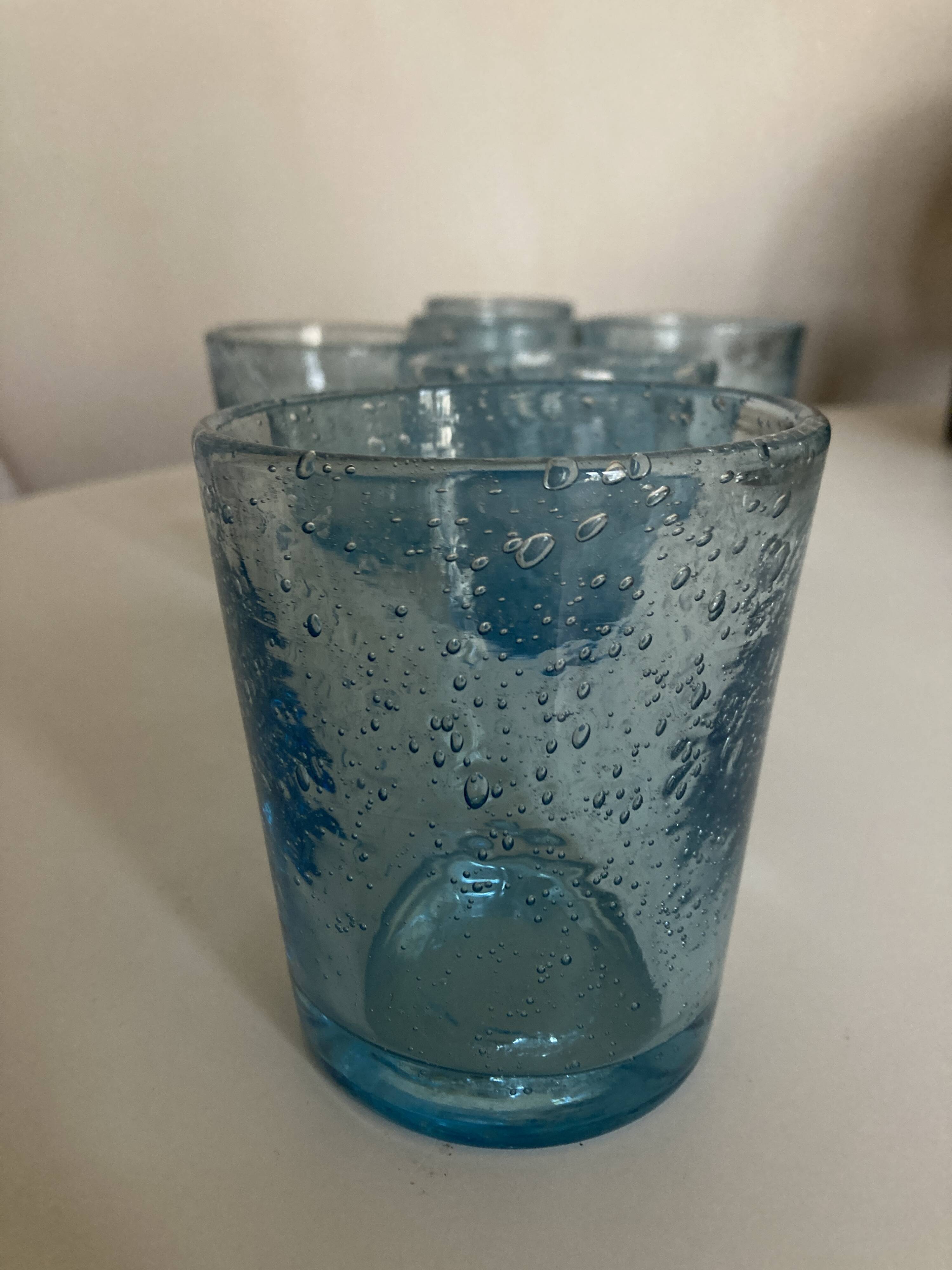 Set of 6 XXXL bubble glass cups from Biot