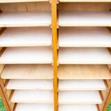 Double curtain file cabinet, 1950s, light oak