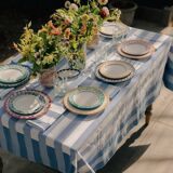 Blue Stripe Tablecloth: 240cm x 170cm