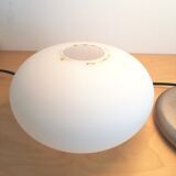 Pair of table lamps opal glass and chrome