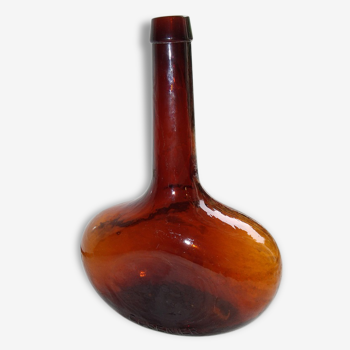 Ancienne bouteille Cusenier verre bullée marron